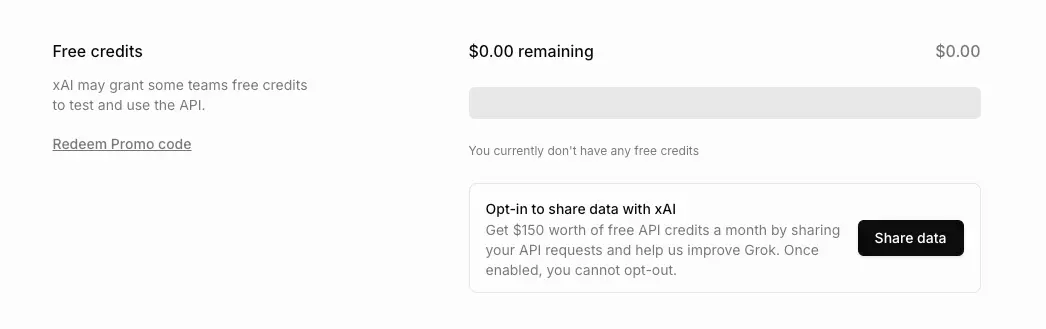 xAI Credits